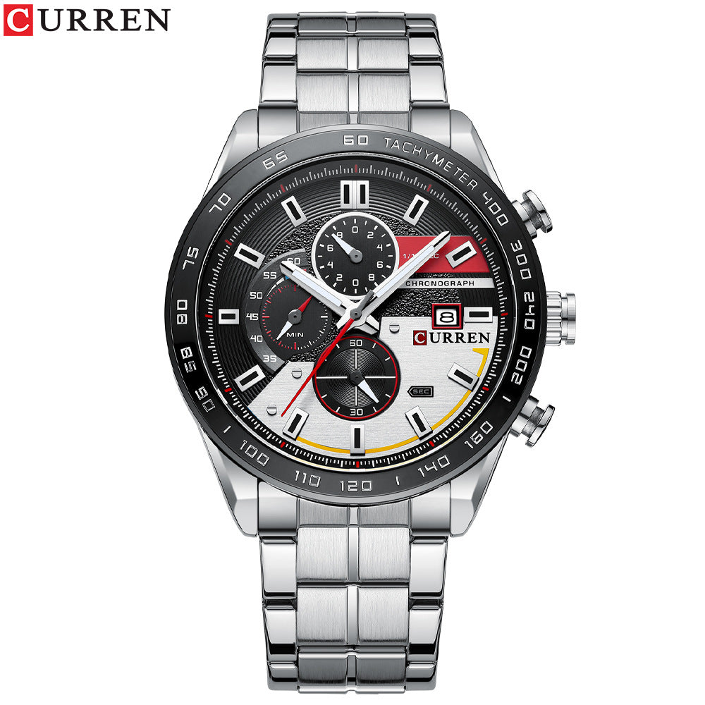 Men's Watches Steel Band Quartz Watches Calendar Men's Watches Business