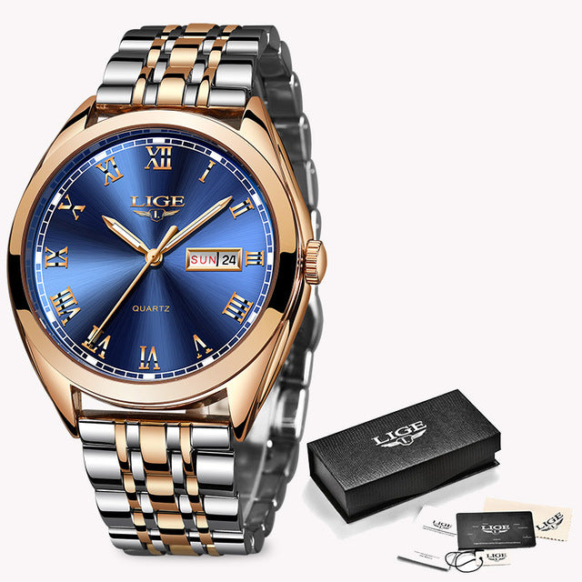 LIGE New Rose Gold Women Watch Business Quartz Watch Ladies Top Brand Luxury Female Wrist Watch Girl Clock Relogio Feminin